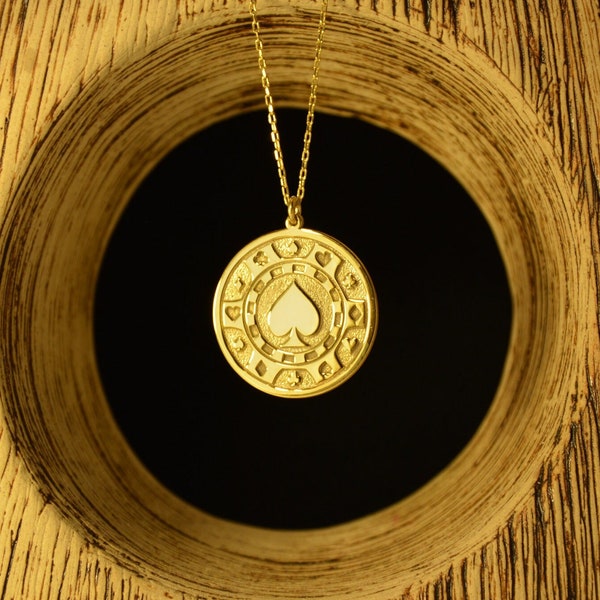 Poker Chip Necklace Etsy