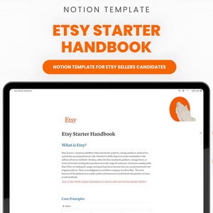 Etsy Starter Handbook Notion Template: E-commerce Business Planner (PDF)