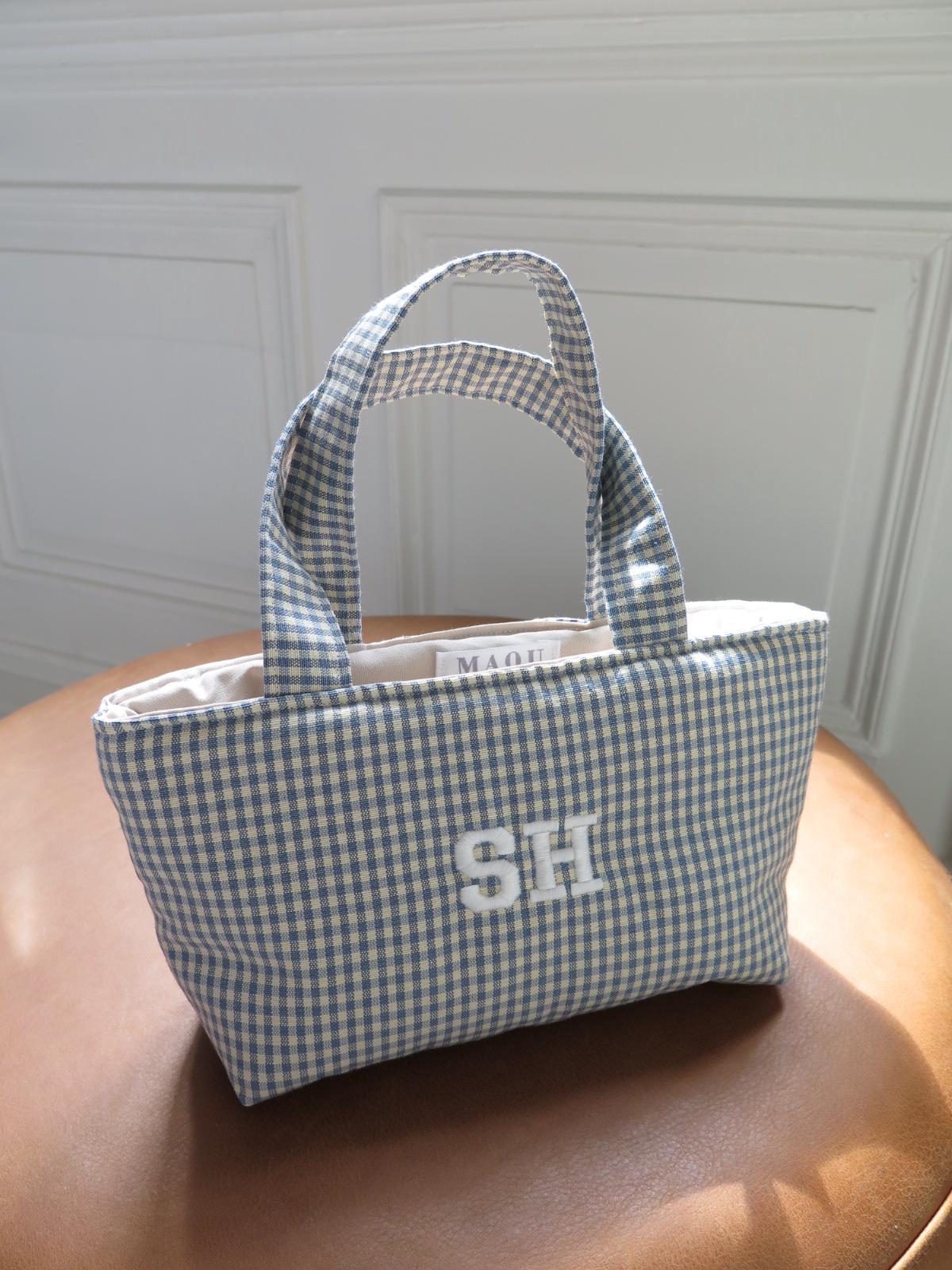 GINGHAM MIST MINI TOTE - COATED CANVAS With GINGHAM MIST TRIM main image 0