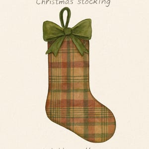 Patrón de costura digital para media navideña con lazo