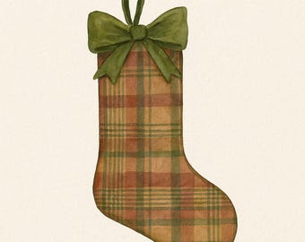 Bow Christmas stocking digital sewing pattern