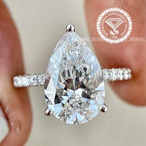 2.00 Carat IGI Certified E color VVS2 Clarity Pear Cut Lab Grown Diamond Solitaire Engagement Ring Pear Cut Diamond ring / 14k Yellow Gold