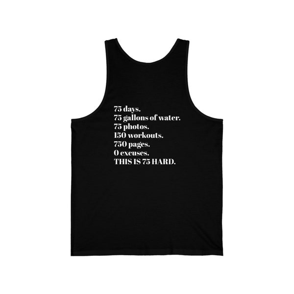 75 HARD RULES Unisex Jersey Tank Top (Print on Back)