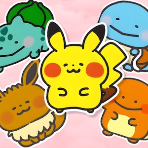 Cute Kawaii Chibi Pokemon 50 Stickers. 