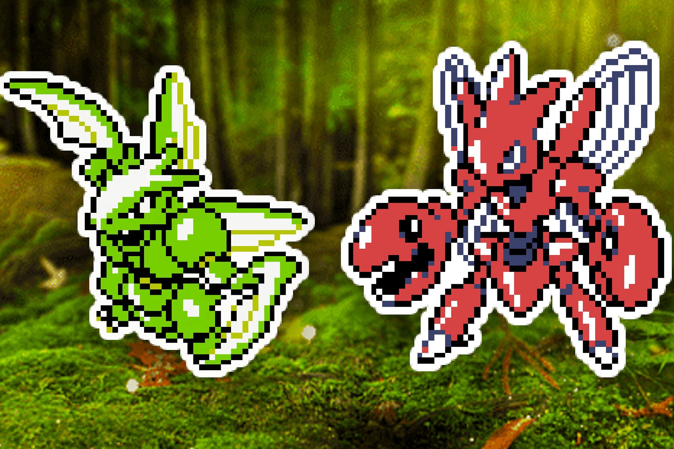 Scyther Scizor Gen 2 Pokémon Stickers Pixel Bug Type Etsy