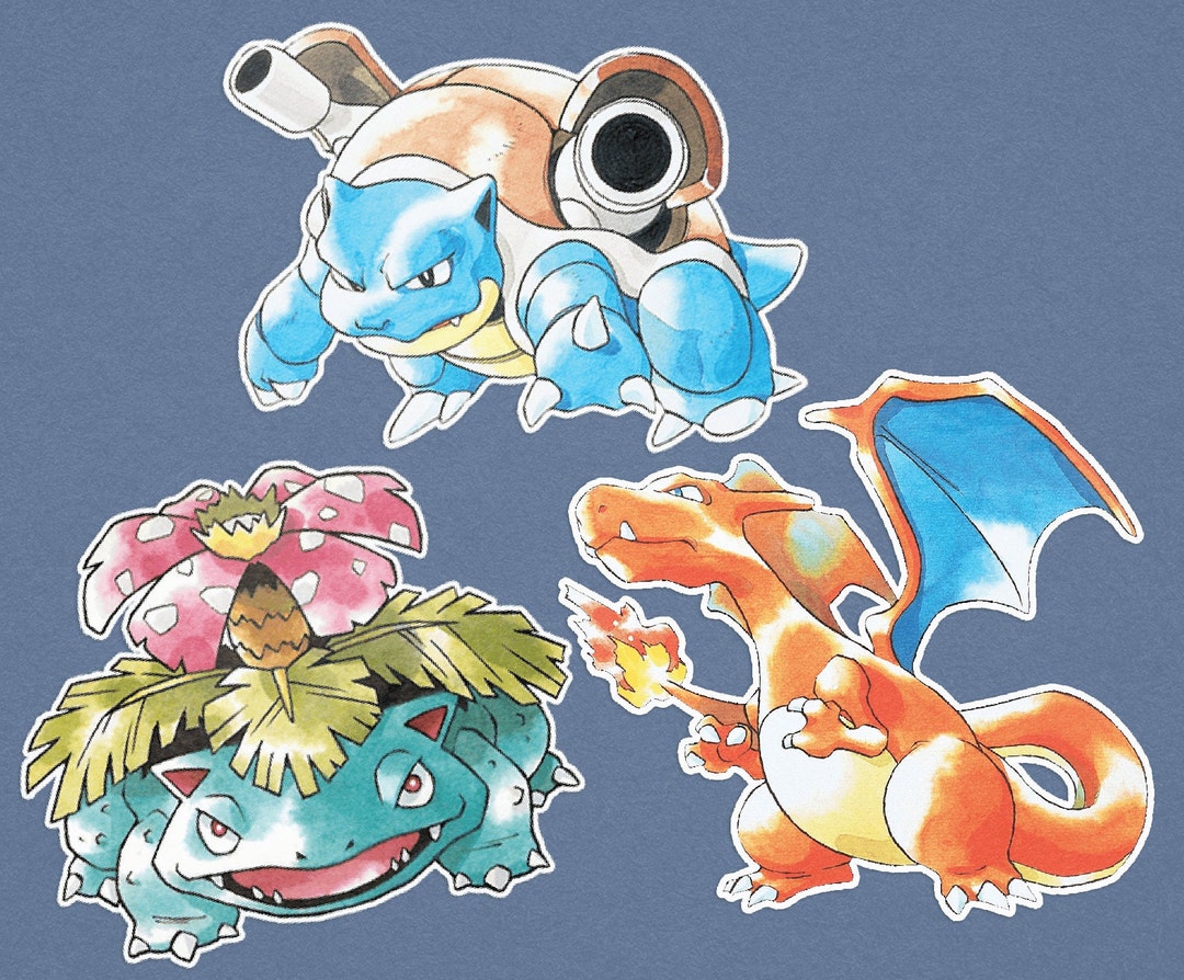 Blastoise Charizard Venusaur Gen 1 Pokémon Stickers Etsy