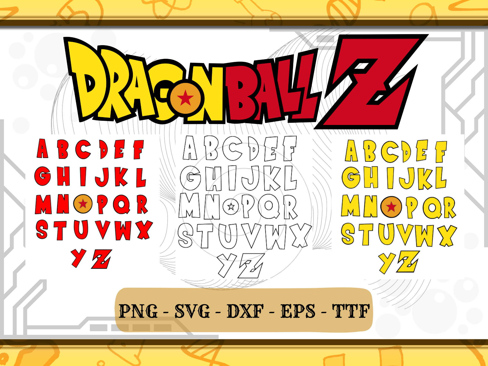 DragonBall Alphabet SVG Dragon Ball Z Font Alphabet Letters, 43 OFF