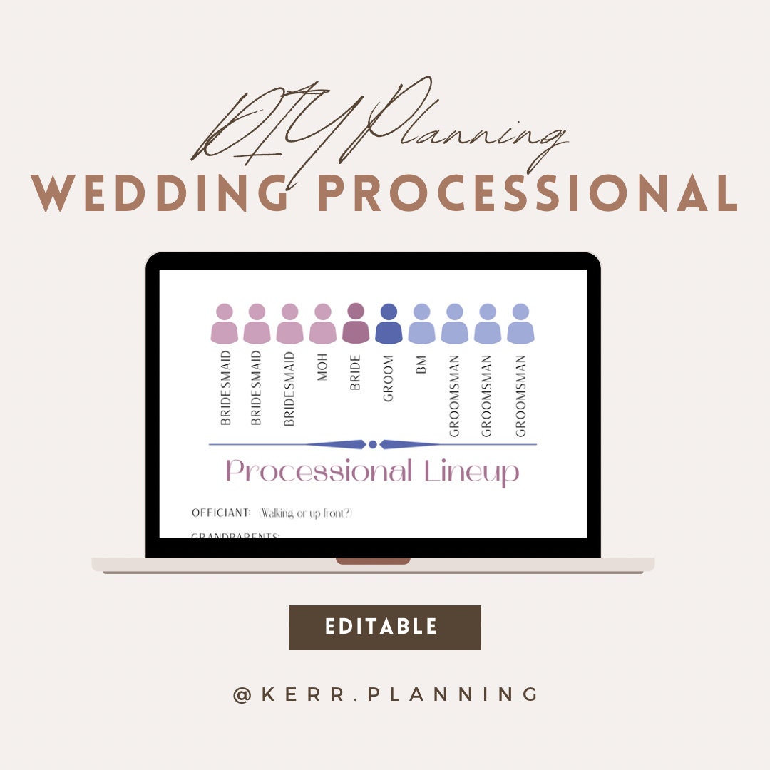Processional Lineup Template Etsy Processional Lineup Template Etsy