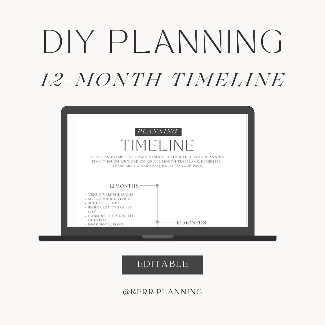 12 Month Wedding Planning Timeline for Self-planning DIY Brides - Etsy