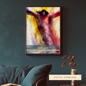 Lukas 24:6 Auferstehung Sonntag Der auferstandene Christus- Digital Art Print