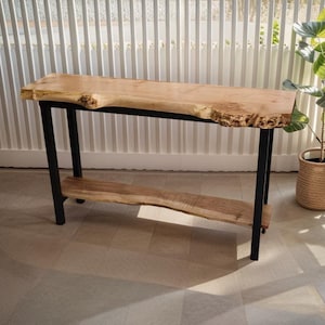 Custom Walnut Console Table,Handcrafted Live Edge Wanut Farmhouse Table,Solid Sofa Foyer Dresser Entry Table/Desk,Country Style House Gift