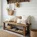 Rustic Reclaimed Wood Bench, Farmhouse Solid Wood Entryway Bench ...