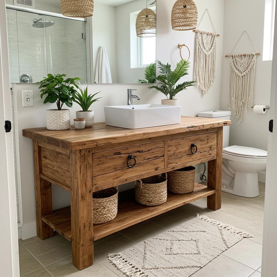 Handmade Rustic Barnwood Vanity Bathroom, Rustic Single Sink Vanity ...