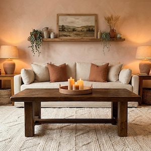 Rustic Coffee Table with Reclaimed Wood, Reclaimed Furniture Rustic Low Coffee Table Barnwood, Long Center Table for Living Room