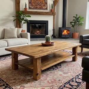 Rustic Coffee Table with Reclaimed Wood, Reclaimed Furniture Rustic Low Coffee Table Barnwood, Long Center Table for Living Room