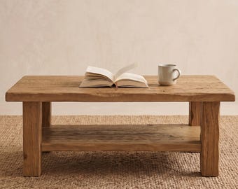 Live Edge Low Coffee Table, Wooden Square Coffee Table, Rustic Farmhouse Large Center Table
