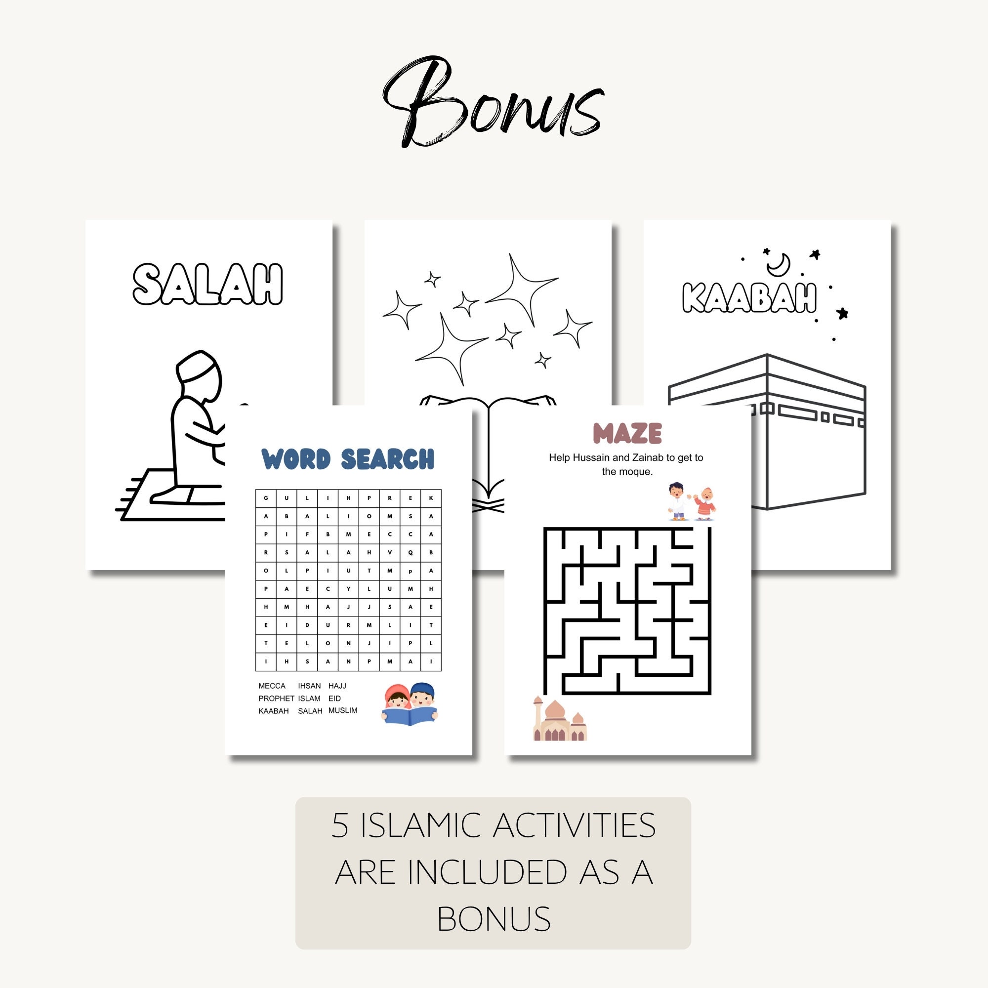 Islamic Activity Memory Game, Toddler Activity Islam, Islamic ...