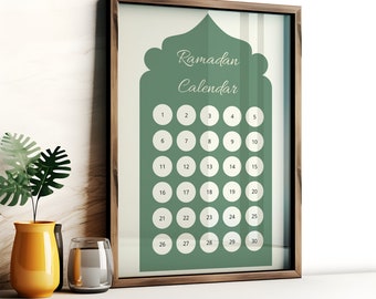 Ramadan Countdown Calendar, Countdown to Eid, Calendar Ramadan Print, Modern Ramadan Art, Printable Ramadan Calendar Poster, Digital Ramadan