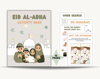 Eid al Adha Activity Book for Children, Printable, Hajj Kids, Eid al Adha Coloring