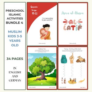 Interactive Islamic Learning Bundle for Kids,Printable Activities,Islamic Book Printable,Muslim Kids Activity,Muslim Activity Set,Coloring