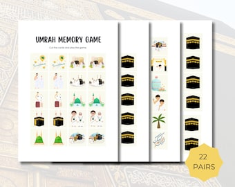 Umrah Islamic Memory Game, Umrah for Kids, Umrah Games, Umrah Activities, Kids Dua, Umrah Guide, Umrah Duas, Umrah Toddler, Umrah Printables