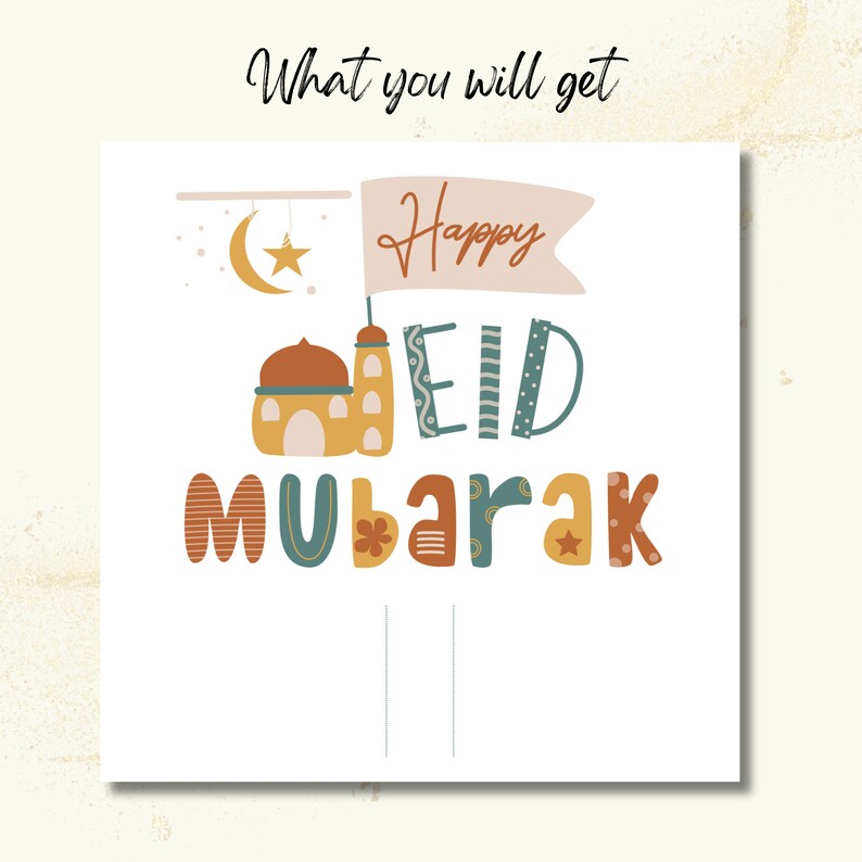 Eid Money Holder, Eid Money Card, Set of 4 Eidi Money Holder, Printable