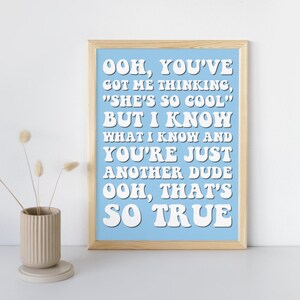 Gracie Abrams "that's so True" Lyric Print Poster - Digital Download