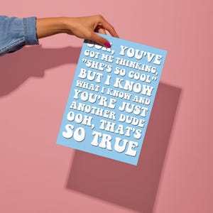 Gracie Abrams "that's so True" Lyric Print Poster - Digital Download