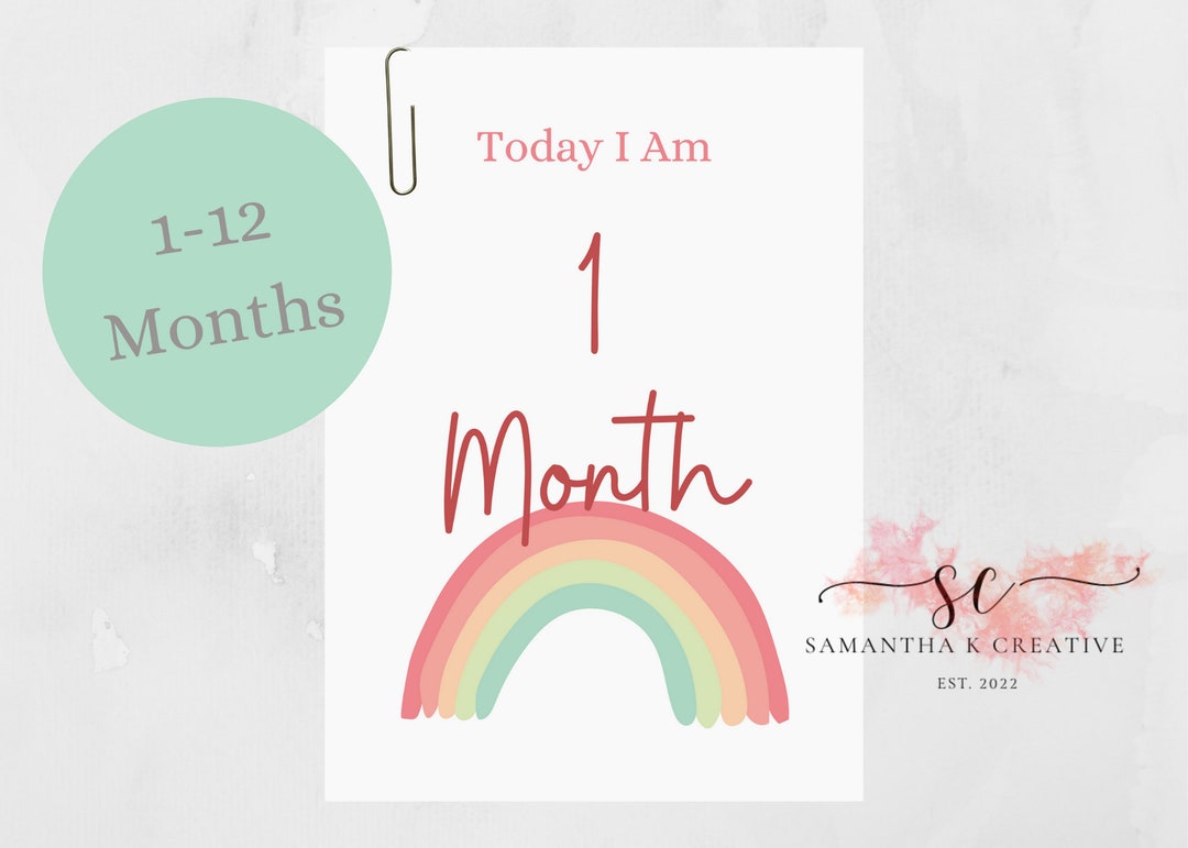 Neutral Rainbow Baby Monthly Milestone *digital Download* - Etsy