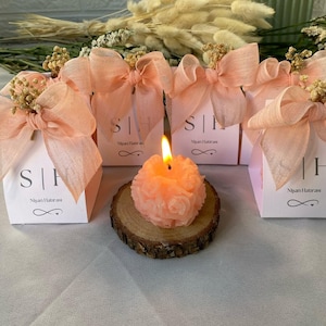 Bomboniere con candele per gli ospiti, regalo di nozze personalizzato fatto a mano, regalo di ringraziamento all'ingrosso, mini regali di candele all'ingrosso per feste, bomboniere con fiori di peonia