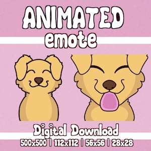 Animated Golden Retriever lick Emote for twitch YouTube and discord streams
