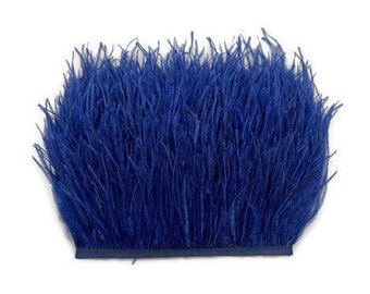 1 Yard - Navy Blue Ostrich Fringe Feather Trim Craft Supply