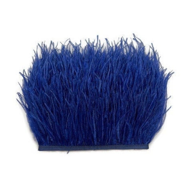 1 Yard - Navy Blue Ostrich Fringe Feather Trim Craft Supply