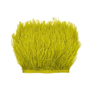 1/2 Yard - Avocado Green Ostrich Fringe Feather Trim | Craft Supply | Green Ostrich Feathers | Millinery | Bulk Feathers