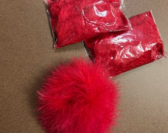 2 yards - Boa en plumes de marabout rouge 25 g