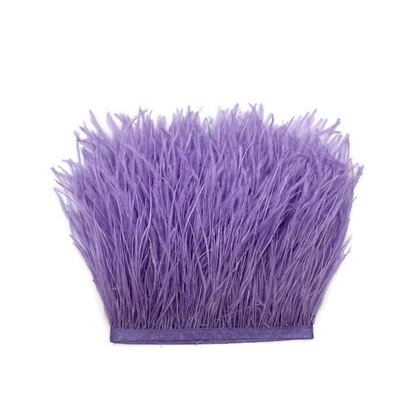 1 Yard - Lavender Purple Ostrich Fringe Feather Trim Craft Supply