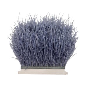1/2 Yard - Dark Gray Ostrich Fringe Feather Trim | Craft Supply | Ivory Ostrich Feathers | Millinery | Bulk Feathers | 2843