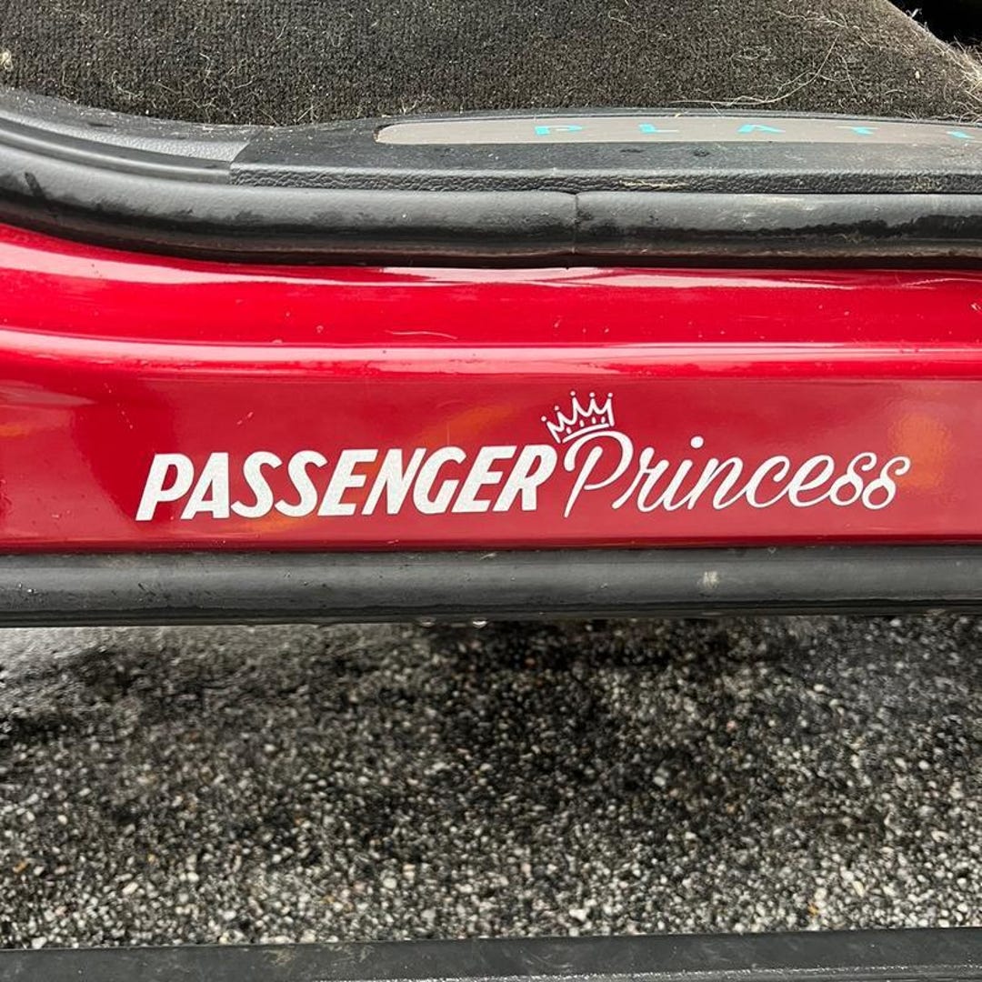 Passenger Princess Lettering 2 X Passenger Princess Waterproof Decal: Car, Truck, Computer Sticker ...