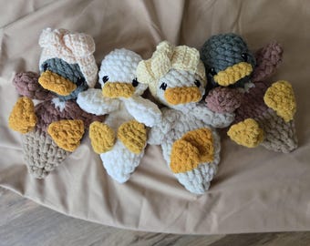 Handmade Mini Duck Snuggler, Duck Plushy, Della Duck, Baby Lovey, Gifts for Kids, Baby Shower, Custom Duckies, Made to Order