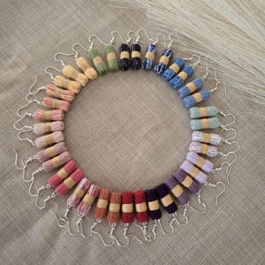 Mini Yarn Skein Dangle Earrings | Drop Earrings | Hobbyist Crochet | Knitting | Wearable Art | Handcrafted Jewelry | Cotton Yarn | Chic Gift