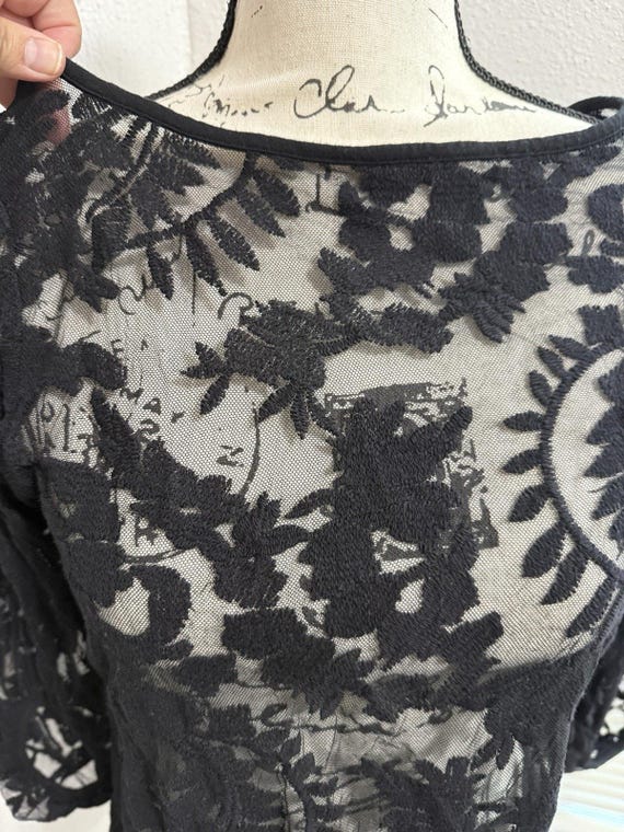Grace Elements Sheer Mesh Blouse Pullover Top M B… - image 2