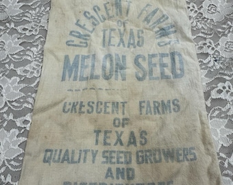 Bolsa de semillas de melón Vintage Crescent Farms Of Texas Nineveh Growers Cottage