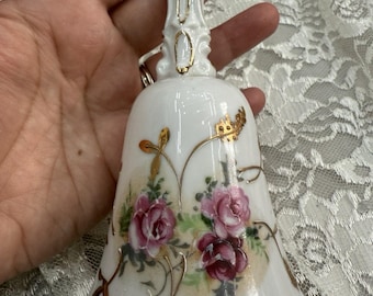 Vintage Porcelain Hand painted Pink Roses Gold Cottage Core Coquette