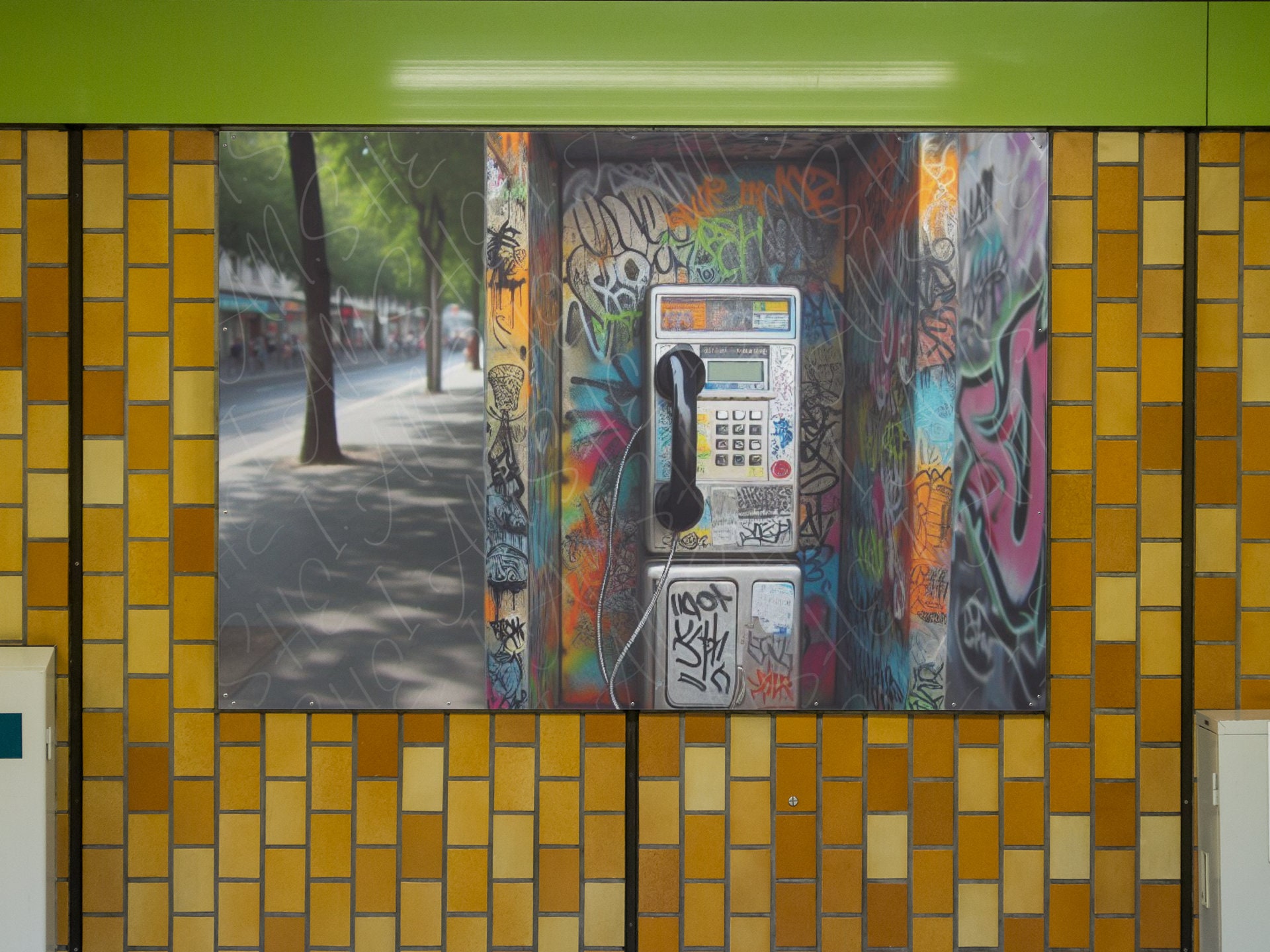 Nostalgic Urban Vibes Oldschool Payphone Digital Art - 80s