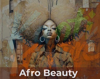 Art mural femme noire Afrocentrique, impression murale, portrait abstrait urbain de reine mélanine