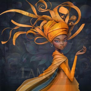 African Queen Wall Art Elegant Black Woman Digital Print, Afrocentric Home Decor, Bold Fashion Portrait, Modern Aesthetic Poster, Gift