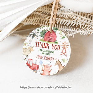 EDITIERBARE Birthday Favor Tags Bauernhof Geburtstagsparty Bauernhof Party Dekor Bauernhof Party Bauernhof Geburtstag Zweiter 2. Geburtstag Gastgeschenke F101