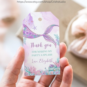 Editable Oneder The Sea Mermaid Favor Tag Thank You Tags Favor Tags Gift Tags Template Party Favors Mermaid Birthday Instant Download M101