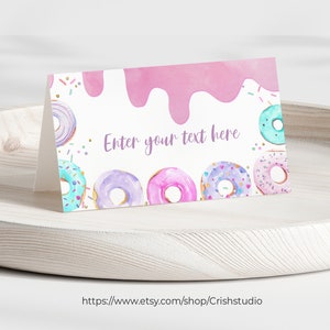 Sweet One Birthday Food Labels Donut Geburtstag Bearbeitbar Donut Geburtstagsparty Erster Geburtstag Buffet Lebensmittelkarten Birthday Girl D001