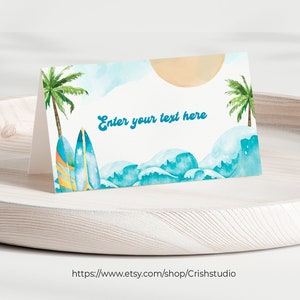 The Big One Birthday Food Labels Editable Food Tents The Big One Birthday Party The Big One Birthday Decor The Big One Surf Birthday BO1